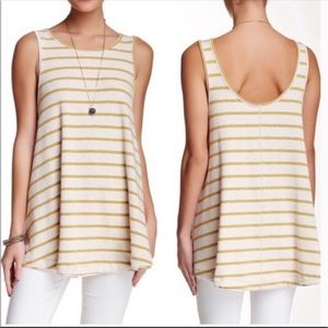 Free People oversized XS garden‎ stripe knit tank top tunic blouse low